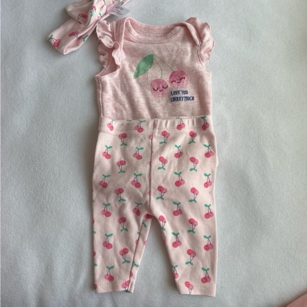 Pink Cherry Baby Outfit